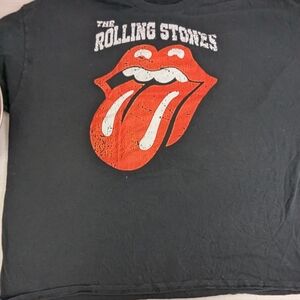 The Rolling Stones 4XL Black Tee with Iconic Band Logo